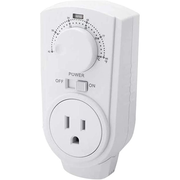 EconoHome Adjustable Thermostat Universal Plugin Heating & Cooling
