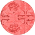 thumbnail image 1 of Ahgly Company Indoor Round Oriental Red Modern Area Rugs, 5' Round, 1 of 4