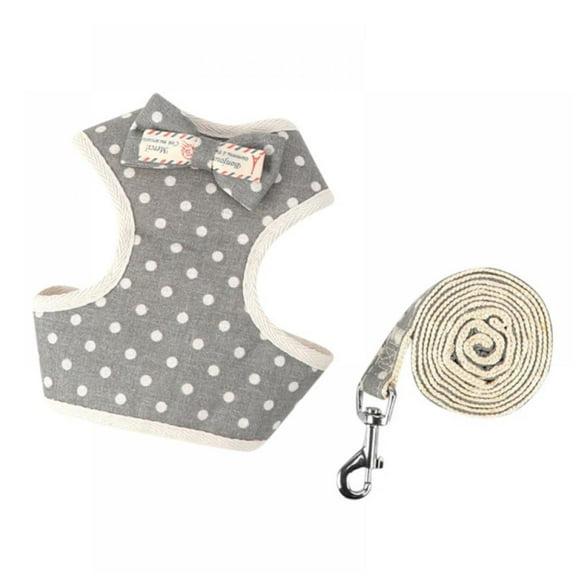 Adjustable Pet Harness Collar and Leash Set for Small Dogs Puppy and Cats Outdoor Training and Running with Classic Pattern