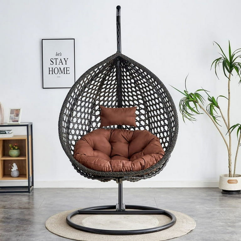 Outdoor Hammock Black Egg Swing Chair Egg Chair Rattan Swing