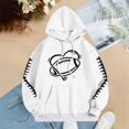 thumbnail image 2 of VBARHMQRT Sweat-Shirt Rouge pour Femmes, Sweat à Capuche Graphique, Pull Oversize, Manches Longues, avec Poches, 2 of 3