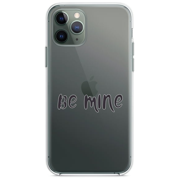 DistinctInk Clear Shockproof Hybrid Case for iPhone 12 Pro MAX (6.7" Screen) - TPU Bumper Acrylic Back Tempered Glass Screen Protector - Be Mine - Valentine's Day