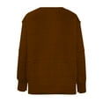 thumbnail image 3 of Womens Oversized Sweatshirts Side Split Casual Crewneck Plain Pullover 100% Polyester Baggy Loose Fall Tops (2XL, Brown), 3 of 5