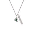 thumbnail image 2 of Delight Jewelry Silvertone Mini Green Tree Frog Silvertone Fearless Bar Charm Necklace, 23", 2 of 4
