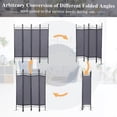 thumbnail image 6 of Jaxpety 4 Panel Room Divider W/ Leg Support 5.9 ft Folding Wall Partition for Home Office, Gray, 6 of 13