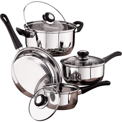 Mainstays 7Piece Stainless Steel Cookware Set
