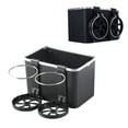 thumbnail image 1 of Caja de almacenamiento para reposabrazos de coche, soporte para vasos, caja de almacenamiento de pañuelos para coche con 2 portavasos plegables, consola multifuncional para coche, 1 of 5