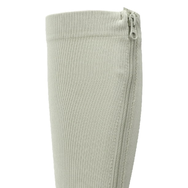 Calcetines de compresión con cremallera para mujer, 1 par de calcetines de compresión con cremallera y puntera cerrada de 15 a 20 mmHg Calcetines de compresión con cremallera Hg Diseño revolucionario
