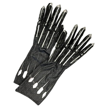 Rubie's Men's Deluxe Black Panther Gloves/Claws Adult, Black/Silver, One Size