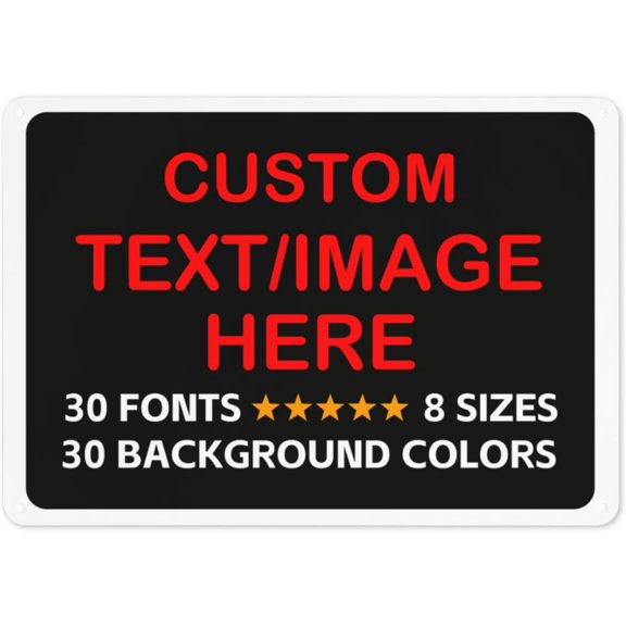Generic Custom Metal Sign 8x12 Inch Square Personalized Wall Mount Sign for Home, Office, Business, Garden, Custom Text Here