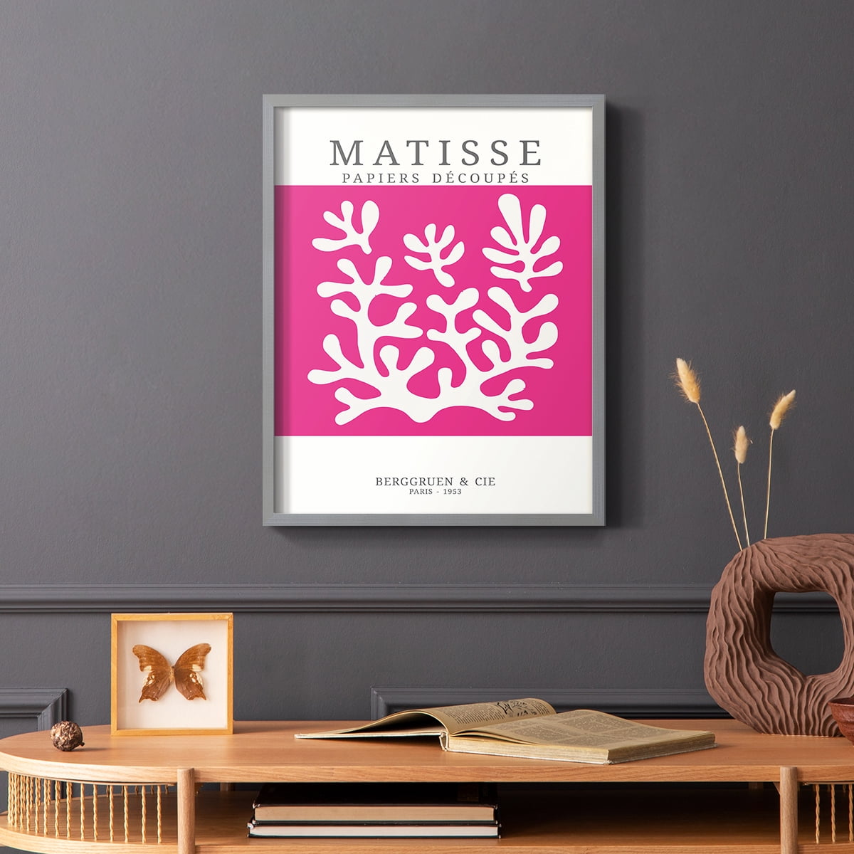 Matisse CDXXVI in Gray Solid Wood Framed Print No Nail Hanging