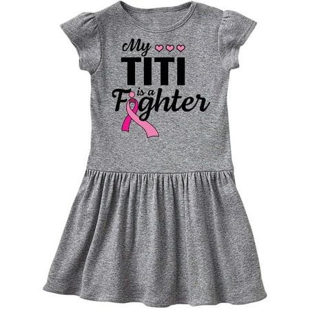 

Inktastic Breast Cancer Awareness My Titi is a Fighter Gift Toddler Girl Dress