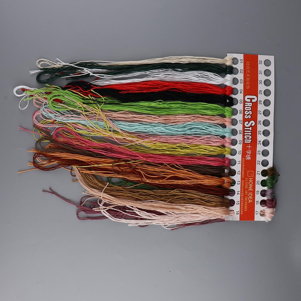Embroidery Set of 2 with Potted Patterns And Instructions, Embroidery Sets Flower Pattern, with Colored Threads Fabric And Tools - 02, 30cm