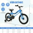 thumbnail image 3 of Costway Vélo pour Enfants 16 Pouces à DEL avec Siège Ajustable, Frein à Rétropédalage, Roues Stabilisatrices, Bleu, 3 of 10