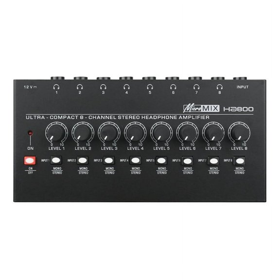 TOP! HA800 Ultra-Compact Audio Amplifier 8 Channels Mini Stereo Headphone US Plug