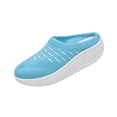 thumbnail image 2 of Domzle Slip-On Mules Sneakers for Women Backless Knit Comfortable Lightweight with Arch Support Walking Shoes for Travel House Office Sky Blue 40, 2 of 6