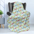 thumbnail image 4 of Baby Soft Flannel Fleece Throw Blanket, Checkered Background with Cars Trees Sun Open Sky Abstract Geometric Cartoon Design, Cozy Plush for Indoor and Outdoor Use, 50" x 70", Multicolor, by Ambesonne, 4 of 5