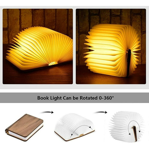 Livre lumineux à LED - lampe pliante en forme de livre