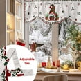 thumbnail image 5 of Christmas Gnome Tie Up Valances Curtain, Red Green Winter Dwarfs Xmas Retro Linen Adjustable Rod Pocket Short Window Treatment Tie Up Curtains Valances for Kitchen Living Room Bathroom 60x18 Inches, 5 of 9