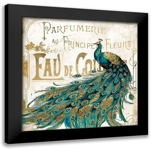 Sophie 6 12x12 Black Modern Framed Museum Art Print Titled - Peacock Jewels