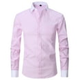 thumbnail image 2 of LODIENY Men's Stretch Big and Tall Regular Fit Long Sleeve Dress Shirts Lightweight Business Casual Button Down Shirts with Pocket Pink XL, 2 of 3