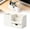 White, variant on PU Leather Multi-Function Storage Box, 22.5x12x10cm Desktop Organizer with Drawer for Pens Phone Business Cards Remote Control