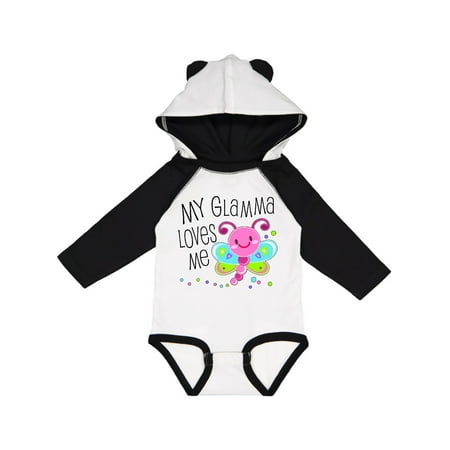 

Inktastic My Glamma Loves Me- cute dragonfly Gift Baby Boy or Baby Girl Long Sleeve Bodysuit