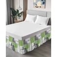thumbnail image 3 of Sage Green Ruffle Bed Skirt Queen Size Gray Graffiti Color Blocks Abstract Modern Art Adjustable Elastic Dust Bed Skirts Wrap Around Bedskirt Wrinkle Free Easy Fit with 18 Inch Drop, 3 of 8