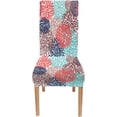 thumbnail image 6 of Bright Dining Chair Cover Bright Beige Blue Pink Floral Set of 6 Stretch Removable Washable Slipcovers for Dining Room Hotel Kitchen, 6 of 6