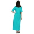 thumbnail image 4 of Inkmeso Solid Long Nightgown For Womens V-Neck Loungewear Casual Sleep Dress With Pockets, 4 of 7