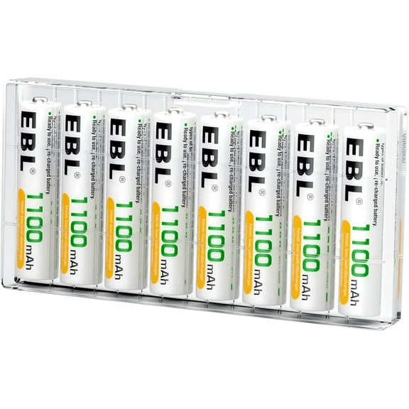 EBL 8 Pack AAA Ni-MH Rechargeable Batteries AAA Batteries ProCyco Technology Typical 1100mAh,  1.2V