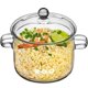 thumbnail image 2 of High Borosilicate Glass Soup Pot with Cover Clear Glass Pot with Double Handles Household Cooking Saucepan Pot, 2 of 2
