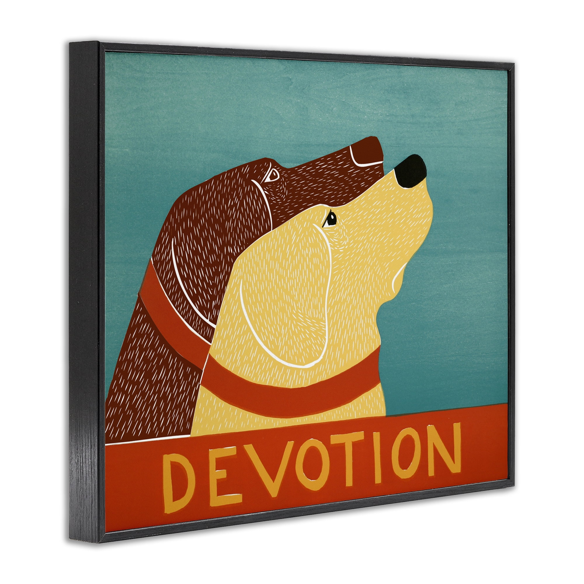 Devotion Dog Duo Black Framed Giclee Art, design by Stephen Huneck