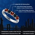 thumbnail image 2 of Gem Stone King 925 Sterling Silver Red Garnet and Black Onyx Wedding-Bands Ring for Women | 0.86 Cttw | Round 3.5MM | Gemstone January Birthstone | Size 8, 2 of 6
