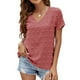 thumbnail image 1 of Tops de verano para mujer, diseño de pompón, cuello en V, manga corta, camisa informal elegante de Color puro para fiesta, oficina y viajes, 1 of 3