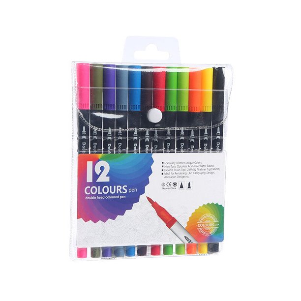 Juego de rotuladores de doble cabezal para pintura artística, Set de 12/120/100/168/262 colores, pinceles para dibujo profesional, material escolar de Manga, papelería