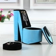 thumbnail image 3 of ORE International HBB1828 9" Tall Display Jewelry Box with Hooks, High Heel Shoe Design, Turquoise Velvet, 3 of 4
