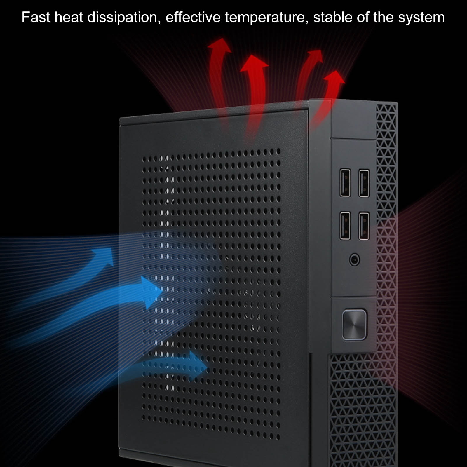 TX07 ITX HTPC Computer Case Desktop Case with 4 USB Port Industrial Control for Home Theater Gaming