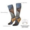 thumbnail image 4 of Pofeuu Rustic Tile Pattern Print Stockings, Adult Running Hiking Socks for Youth and Adult, 4 of 6