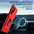thumbnail image 6 of Nalacover Heavy Duty Case for Samsung Galaxy S22 Ultra with Rotated Ring Holder Kickstand Bracket, Military Grade Rugged Cover with Magnetic Car Mount TPU Shockproof Lens Protective Case, Red, 6 of 9