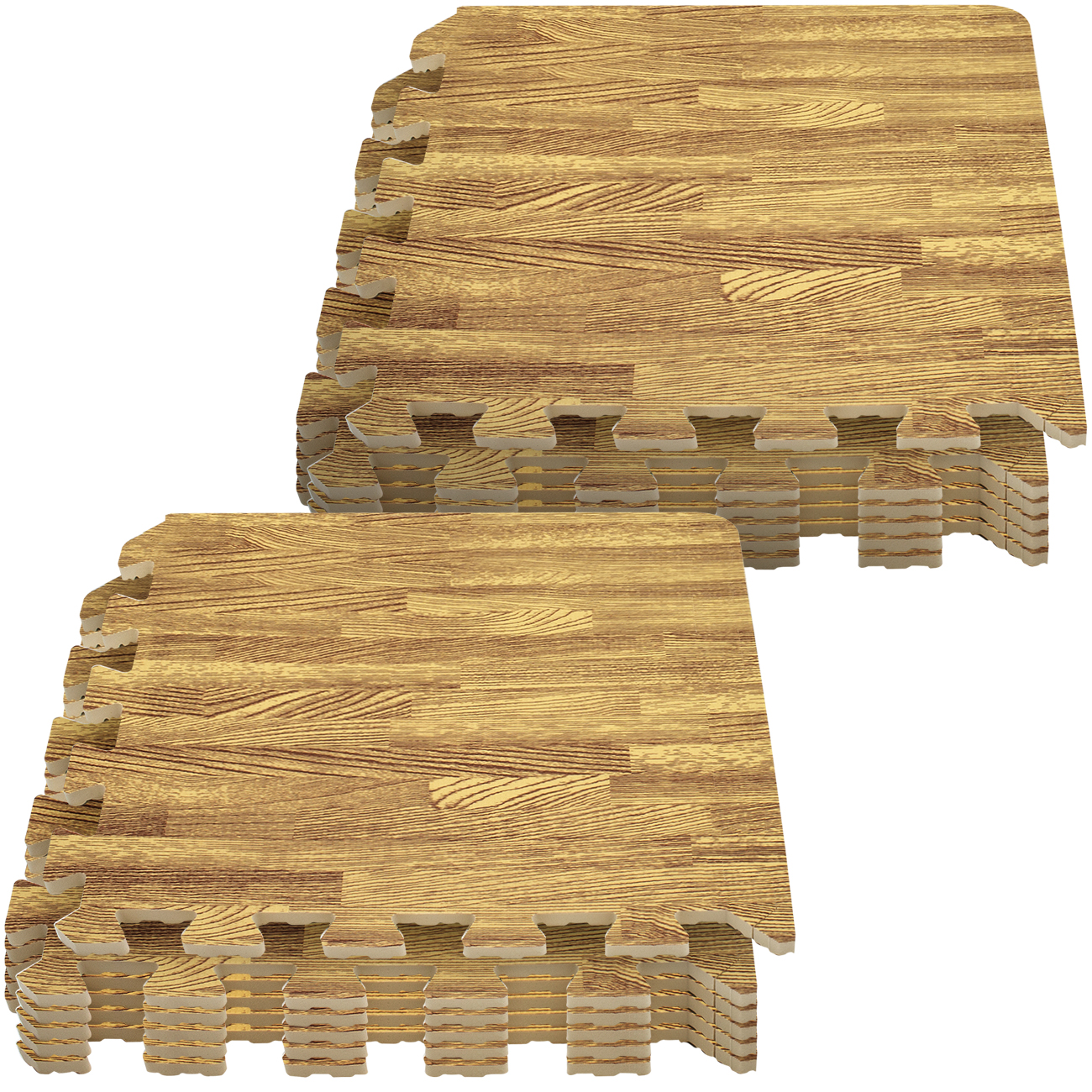 Sorbus Interlocking Floor Mat Wood Print Multipurpose Foam Tile