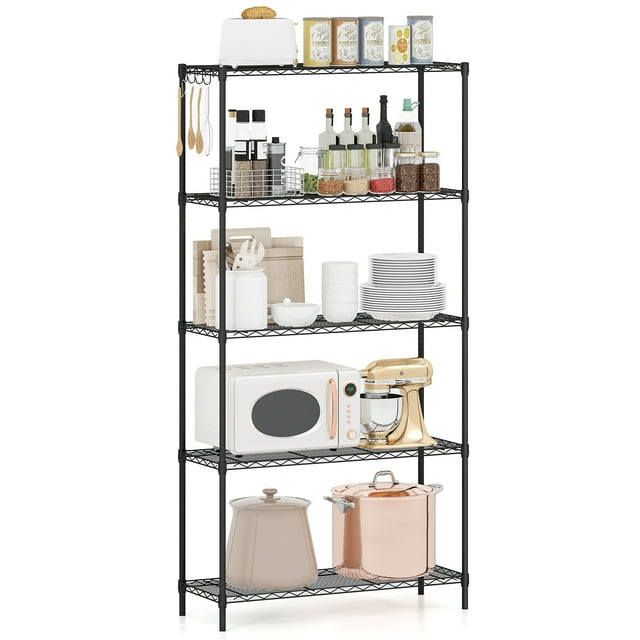 Gymax 5-Tier Metal Storage Shelving Unit w/V-Shaped Wire Rack for Home Kitchen Garage