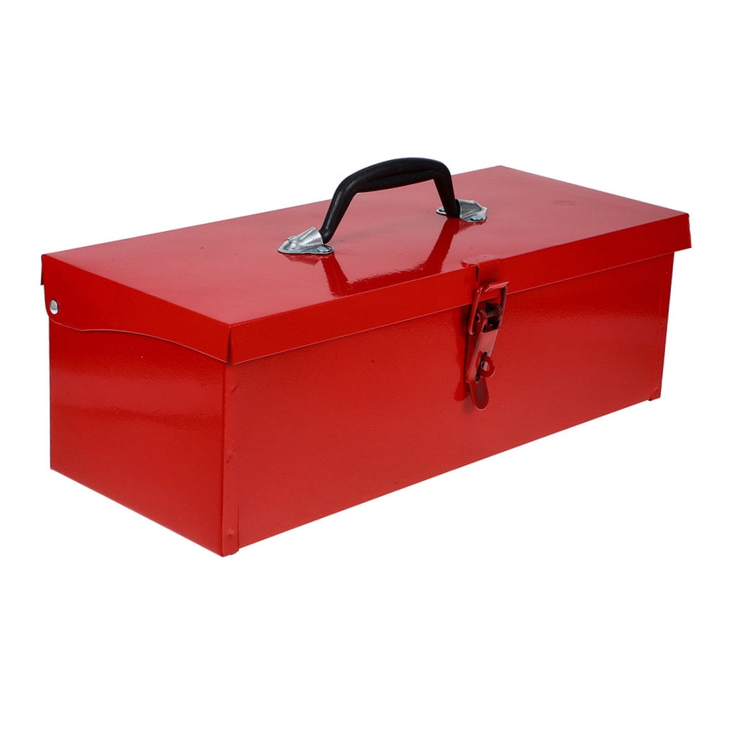 Raindrops Metal Tool Box Portable Tool Storage Organizer Box With Latch Closure And Handle Small Parts Box Hardware Organizer For Home Garage Red