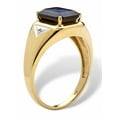 thumbnail image 2 of PalmBeach Jewelry Men's Emerald-Cut Genuine Mystic Fire Topaz or Created Blue Sapphire Ring in 18k Gold- Plated Sterling Silver, 2 of 4