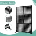 thumbnail image 4 of Metal Privacy Screen for Outdoor & Indoor Use, Free Standing Privacy Screen for Patio Garden Pool, 72" H x 47" W Decoative Privacy Panels, Weather Resistant, Easy Assembly (Black Parallel Line), 4 of 7