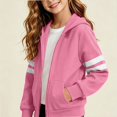 thumbnail image 5 of HAOTAGS Kids Hooded Sweatshirt (5-14) Winter Fleece-lined Zipper Warm Jacket Pink Size 13, 5 of 7