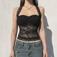 thumbnail image 2 of KyCheLot Women's Crop Tank Tops See Through Elegant Slim Floral Embroidery Strappy Padded Going out Tops, 2 of 6
