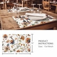 thumbnail image 3 of Placemats Set of 6, Spring Floral Woven Placemat, Linen Place Mats for Kitchen/Dining Tables, Summer Botanical Flowers Vintage Birds Washable Table Mats for Party, 3 of 8