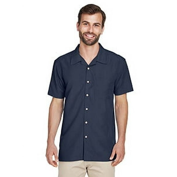 Harriton Men's Barbados Textured Camp Shirt