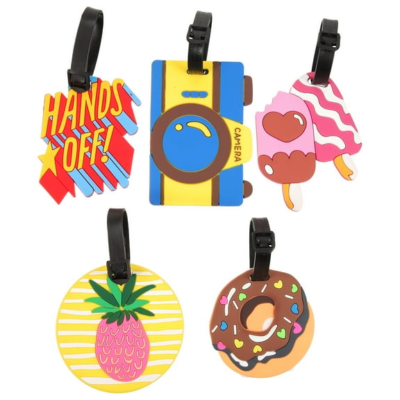 5pcs Luggage Tags Portable Baggage Tag Cartoon Luggage Tags Travelling Suitcase Tags
